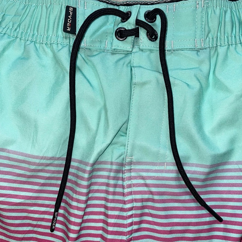 Spyder Men's‎ Aqua and Pink Swim Shorts - Picture 4 of 7
